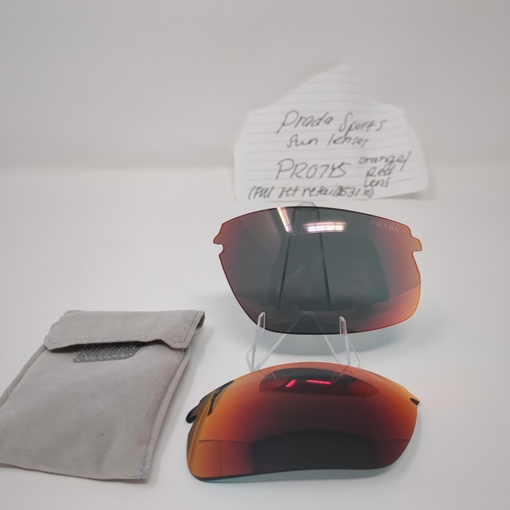 Prada Linea Rossa PS07YS/PR07YS Replacement Lens Orange Red Mirror NEW Authentic